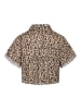 Noisy may Cropped Top Bluse mit Leo Print und Kent Kragen in Braun