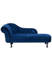 Beliani Chaiselongue NIMES in Blau/Schwarz - (W) 169 x (H) 79 x (L) 61 cm