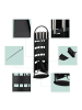 relaxdays 5-tlg. Kaminbesteck-Set in Schwarz/ Silber