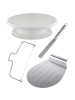 Praknu 4Tlg Tortenplatte Drehbar Set inkl. Tortenheber, Streichpalette und
