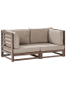 Beliani Gartensofa TRANI in Braun/Grau/Beige - (W) 150 x (H) 72 x (L) 75 cm