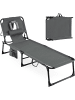 COSTWAY Sonnenliege mit Loch für Kopf und Arme in Grau
