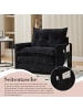 ABRIHOME Loungesessel in Schwarz 360° drehbar mit Armlehnen und Kissen   