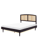 Beliani Doppelbett VARZY in Schwarz/Braun - (W) 165 x (H) 149 x (L) 204 cm