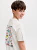 JACK & JONES Junior T-Shirt Rundhals Kurzarm Backprint Jjlegacy in cloud dancer
