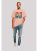 F4NT4STIC Heavy Oversize T-Shirt Berg Sonnenuntergang Retro in amber