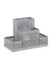 relaxdays Schreibtischorganizer in Silber - (B)16 x (H)11 x (T)8 cm