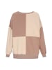 Swirly Women Sweatshirt in Beige Brown