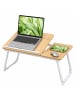 relaxdays Laptoptisch in Natur/ Weiß