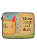 Mr. & Mrs. Panda Laptop Tasche Toast Party Design mit Spruch in Weiß