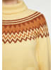 IZIA Damen Strick Pullover in Ananasgelb Mehrfarbig
