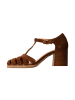 Emilie Karston Brigitte Lederabsatzsandalen Braun