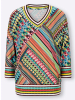 Heine 3/4-Arm-Shirt in smaragd-pink-gemustert
