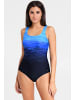 LASCANA Badeanzug in blau-bedruckt