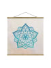 WALLART Stoffbild - Mandala Hamsahand Lotus Set gold blau in Türkis