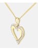 Vanlere Halskette mit Anhänger aus 375 Gelbgold mit Zirkonia Herz-Design