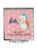 Mr. & Mrs. Panda Quadratischer Spiegel Einhorn Bergsteiger mit S... in Rot Pastell