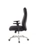 FineBuy Bürostuhl in Schwarz / Leder / 75x68x118