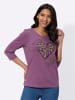 Sieh an! 3/4-Arm-Shirt in violett-schwarz