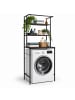 relaxdays Waschmaschinenschrank in Schwarz - (B)66 x (H)161 x (T)40 cm