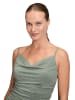 Vera Mont Abendkleid mit Wasserfallausschnitt in Dark Green/Grey