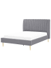 Beliani 2-tlg Doppelbett MARVILLE in Grau/Gold