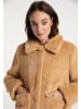 myMo Damen Jacke Aus Kunstfell in Kamel