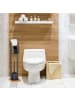 relaxdays WC-Garnitur in Schwarz/Braun - (B)18,5 x (H)78 x (T)18,5 cm