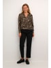 Kaffe Langarm-Bluse KAditte Regular fit in Black And Brown Animal Print