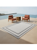 KADIMA DESIGN Teppich Outdoor Waschbar Bordüre ORLA Strapazierfähig OEKO-TEX Balkon in Creme