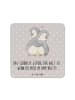 Mr. & Mrs. Panda Tischuntersetzer Pinguine Kuscheln mit Spruch in Grau Pastell