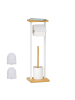 relaxdays WC-Garnitur in Weiß/ Natur - (B)20 x (H)73,5 x (T)20 cm