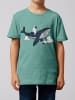 wat? Apparel T-Shirt Spacewhale in Teal Monstera