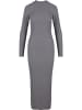 Urban Classics Urban Classics Ladies Rib Longlseeve Mockneck Dress in darkgreymelange