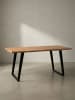 KADIMA DESIGN Esstisch XXL, Holz mit Baumkante, Industrial, U-Metallbeine