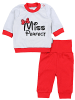 TupTam Baby Mädchen Langarmshirt Babyhose Outfit 2teilig in grau/rot