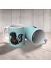 Mr. & Mrs. Panda Kaffeetasse Stinktier Blume ohne Spruch in Türkis Pastell