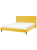 Beliani Doppelbett FITOU in Gelb/Dunkler Holzfarbton - (W) 190 x (H) 87 x (L) 214 cm