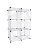 relaxdays Steckregal "6 Würfel" in Silber - (B)75 x (H)110 x (T)37 cm