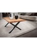 KADIMA DESIGN Couchtisch 120x60x46 cm Massivholz / Metall Baumkante, Design