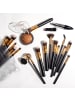 Intirilife Make Up Pinsel Set 16-tlg synthetisches Pinselhaar Schminkpinsel in Schwarz