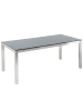 Beliani 7-tlg Gartentisch Set GROSSETO in Grau/Schwarz/Silber