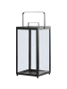 Beliani Laterne LEPAR in Schwarz - (W) 18 x (H) 53 x (L) 18 cm