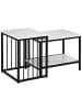 HOMCOM Couchtisch Set-45L x 40B x 52H cm-Weiß+Schwarz