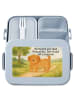 Mr. & Mrs. Panda Brotdose Hund Flauschig Design mit Spruch in Blau Pastell