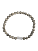 Adeliás Herren Edelstahl Armband Kugelarmband mit Perle und Jaspis in silber