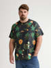 Petrol Industries Plus Size T-Shirt mit Allover-Print ArenaGris in Schwarz