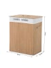 HOMCOM Wäschekorb-L52 x B32 x H63 cm-Natur