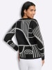 Sieh an! Jacquard-Pullover in schwarz-ecru-gemustert
