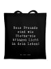Mr. & Mrs. Panda Jutebeutel Spruch Neue Freunde finden mit Spruch in Schwarz